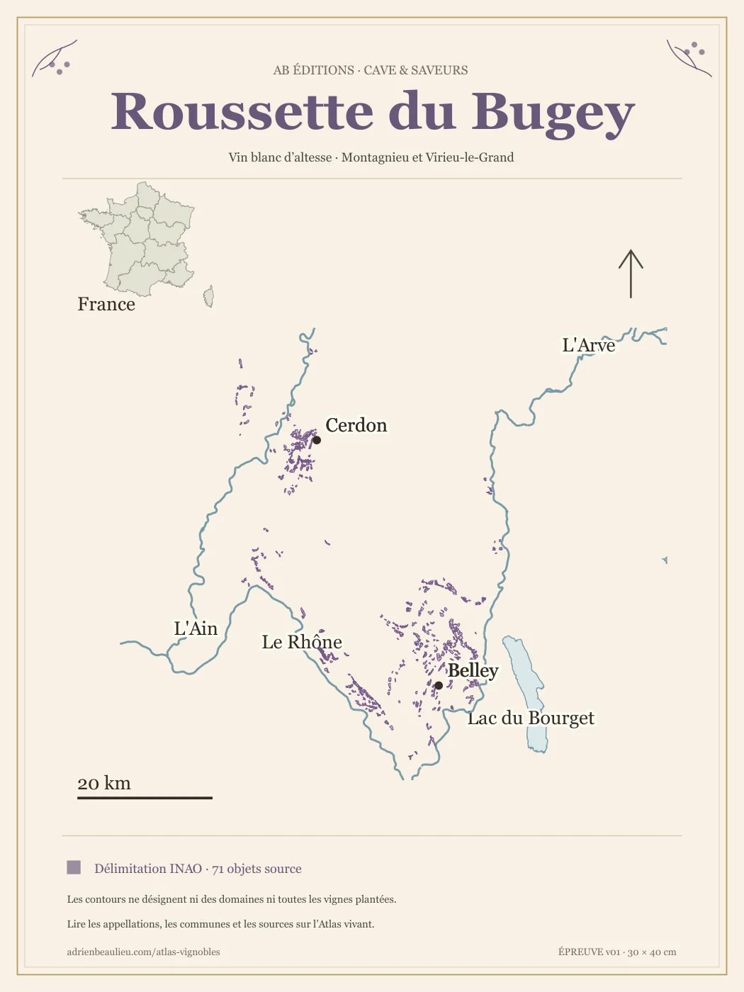 Poster cartographique : Roussette du Bugey