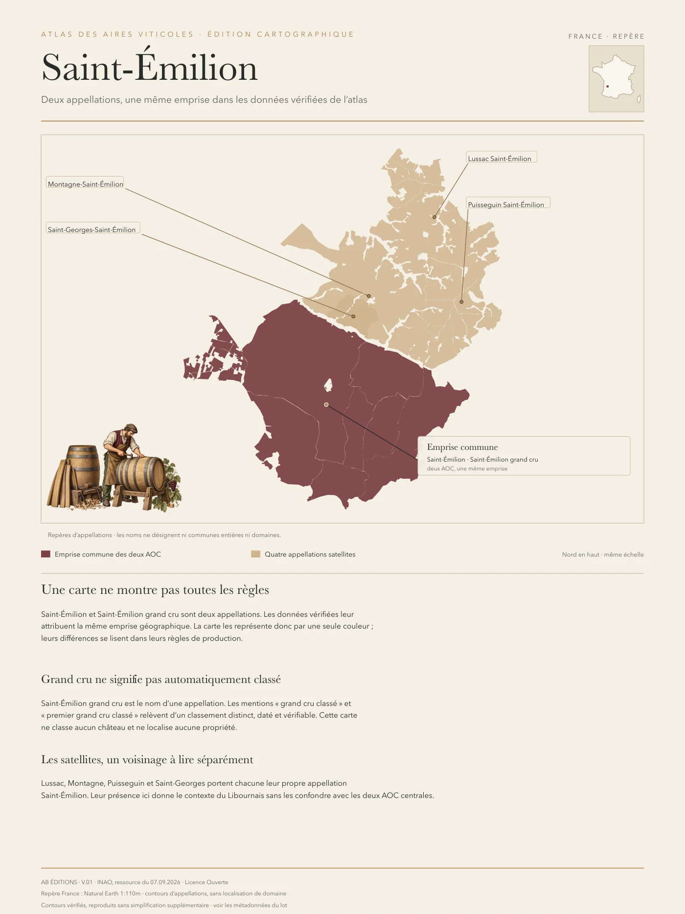 Poster cartographique : Saint-Émilion et ses satellites