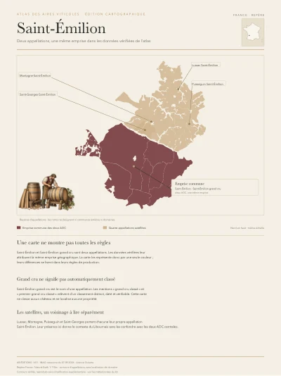 Poster cartographique : Saint-Émilion et ses satellites