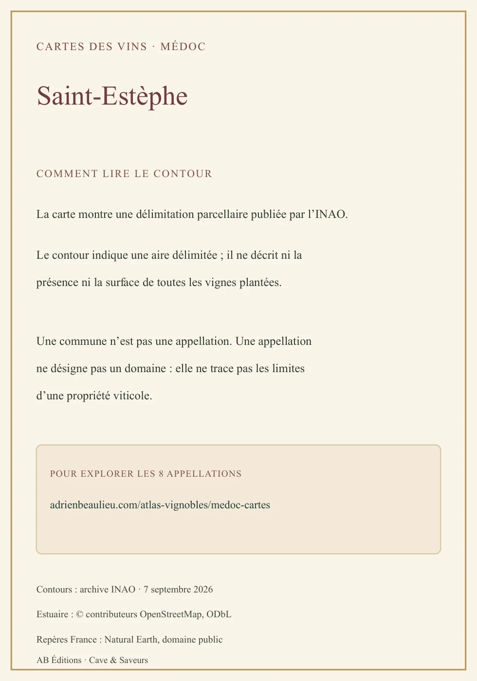 Verso de la carte : Saint-Estèphe