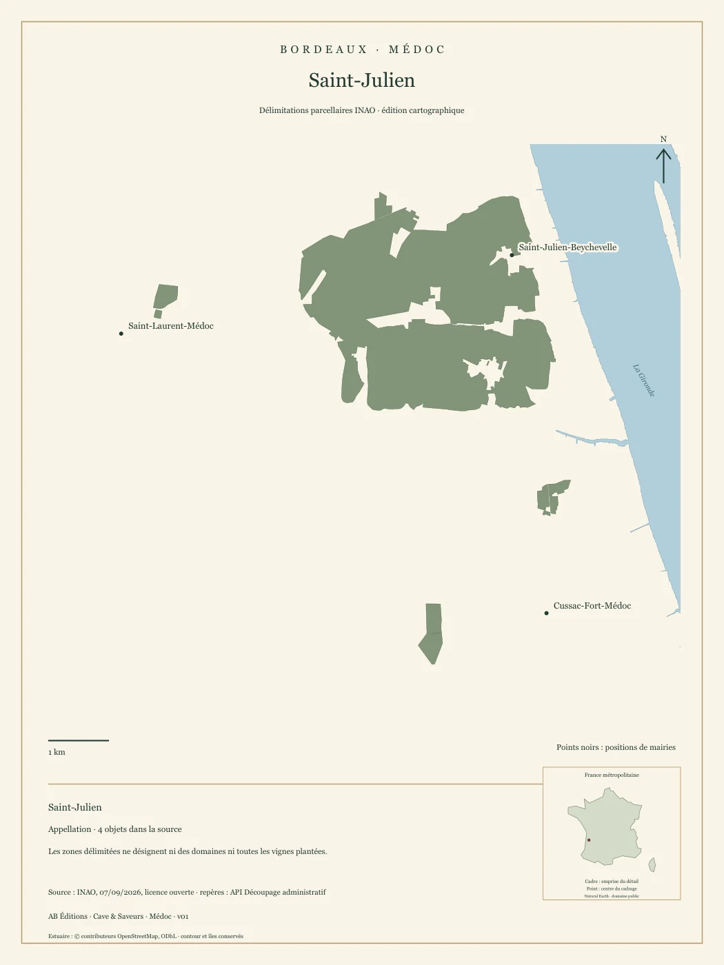 Poster cartographique : Saint-Julien