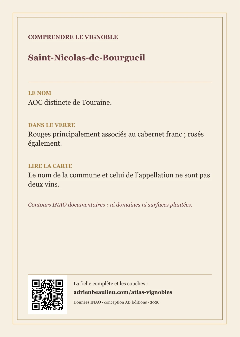 Verso de la carte : Saint-Nicolas-de-Bourgueil