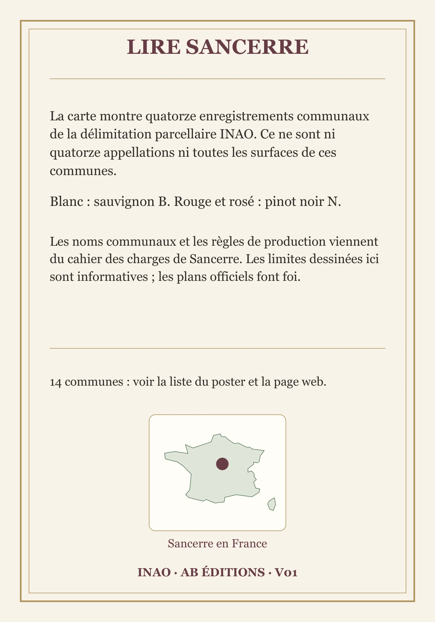 Verso de la carte : Sancerre