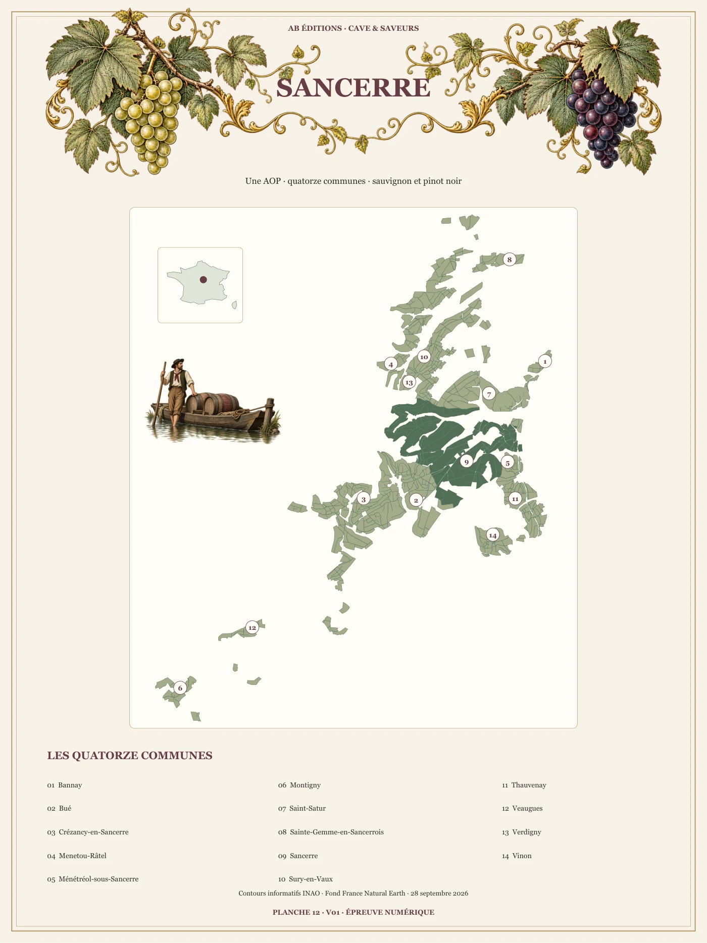 Poster cartographique : Sancerre