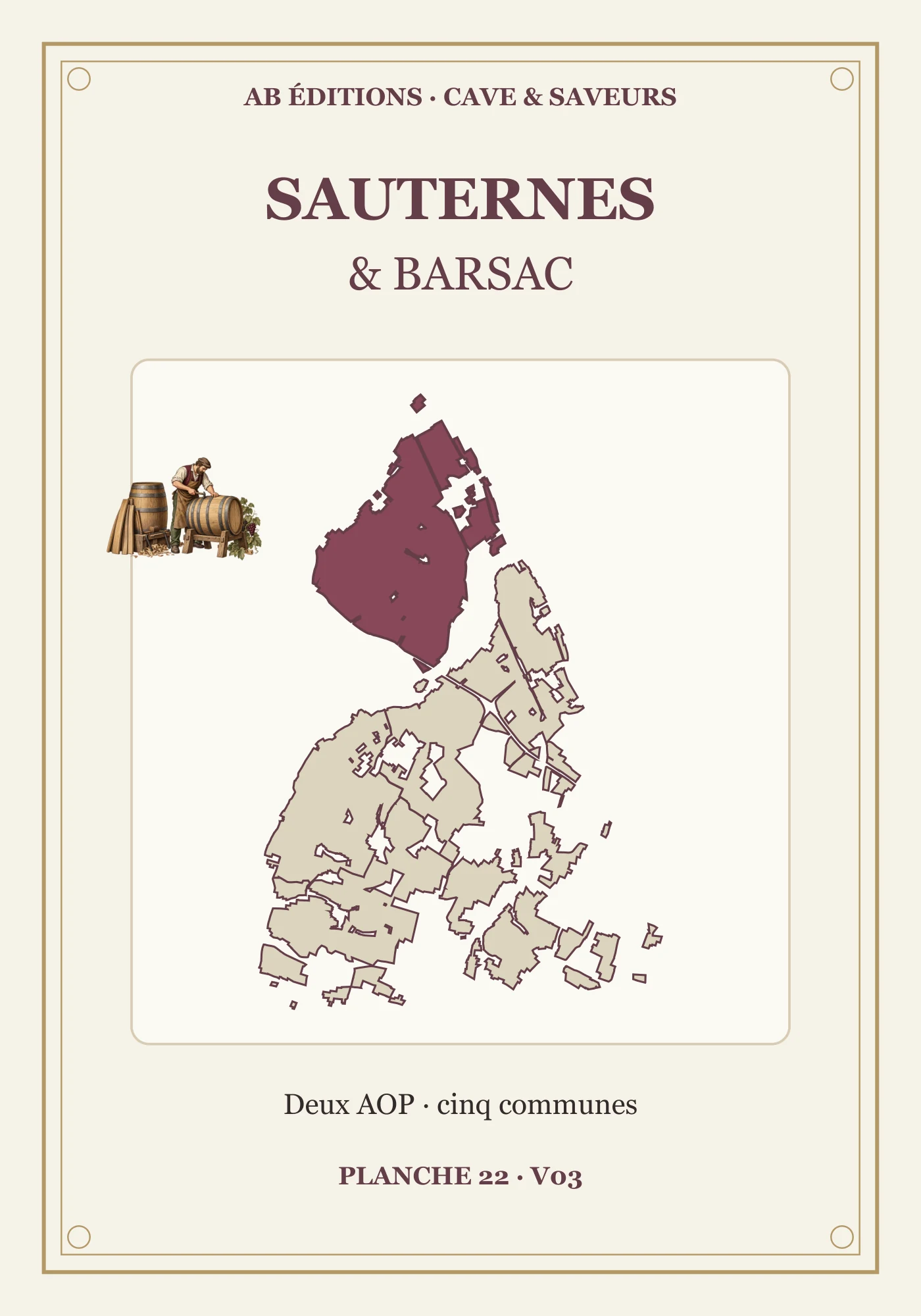 Recto de la carte : Sauternes–Barsac