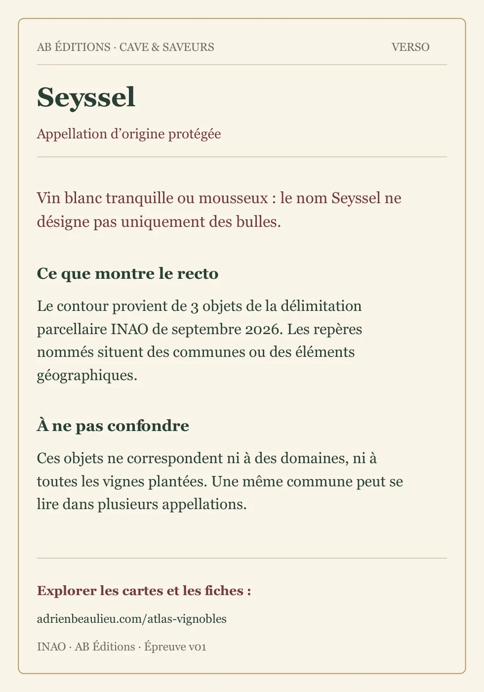 Verso de la carte : Seyssel