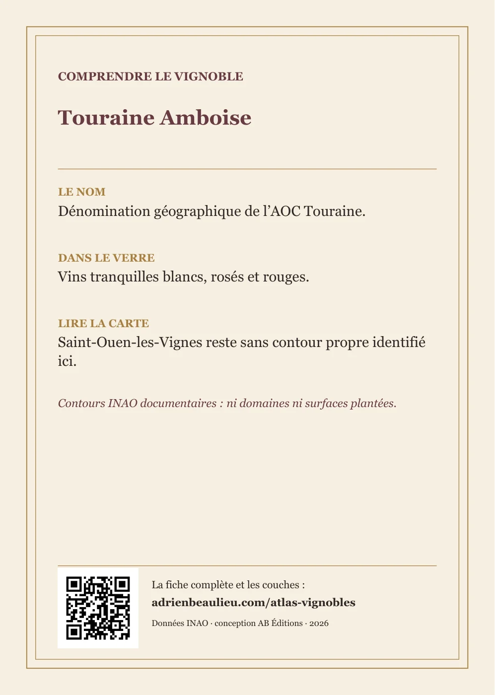 Verso de la carte : Touraine Amboise