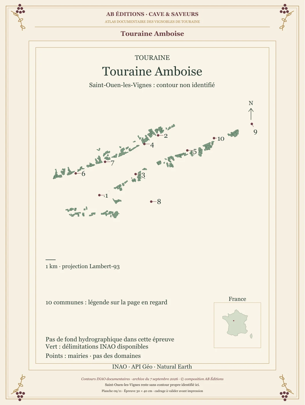 Poster cartographique : Touraine Amboise
