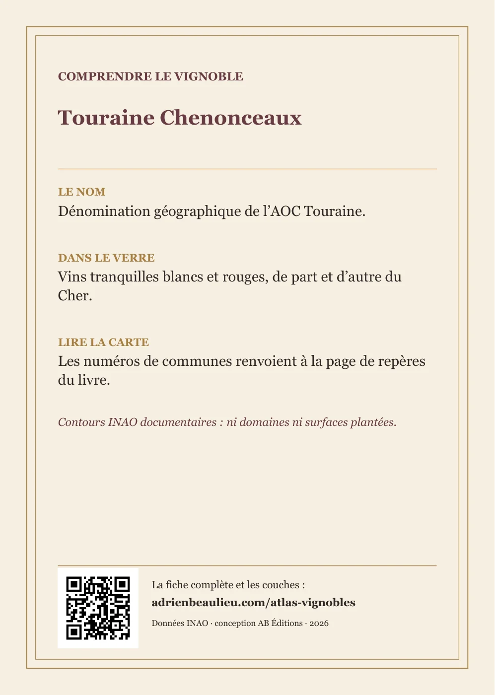 Verso de la carte : Touraine Chenonceaux