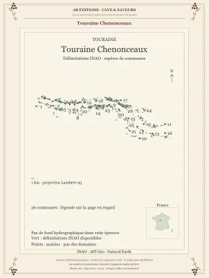 Poster cartographique : Touraine Chenonceaux