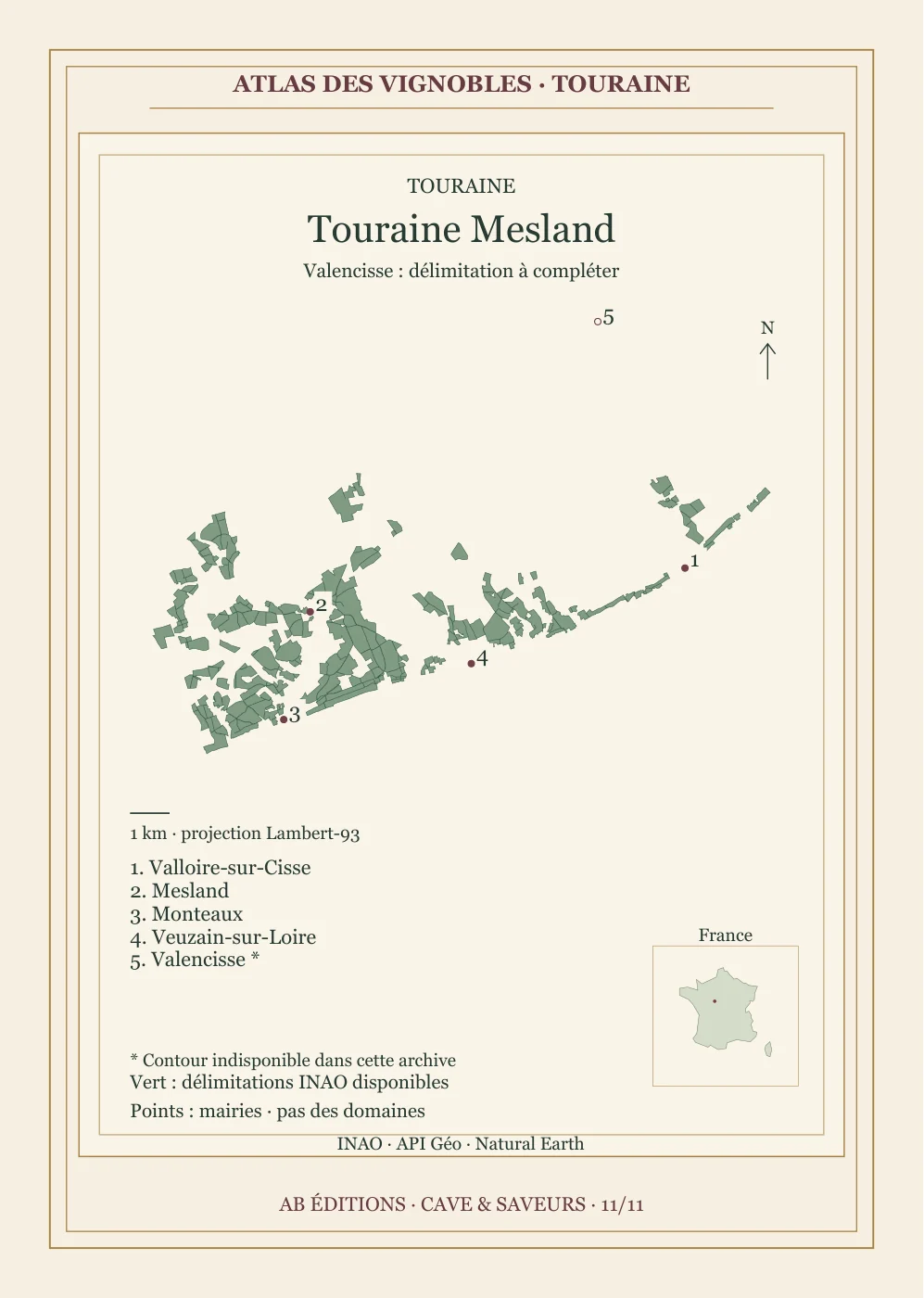 Recto de la carte : Touraine Mesland