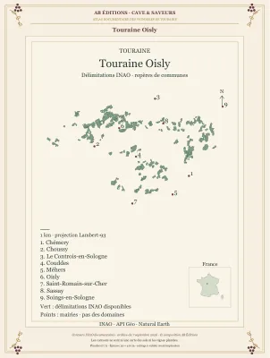 Poster cartographique : Touraine Oisly