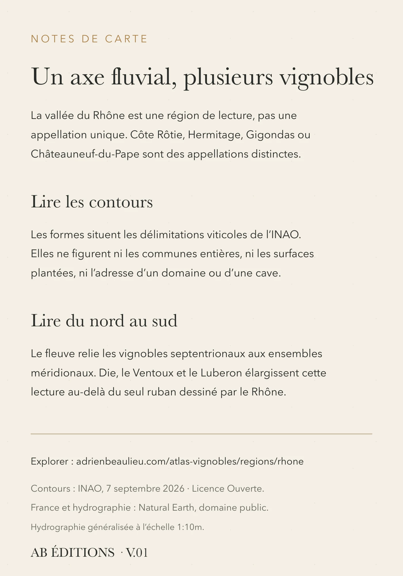 Verso de la carte : Vallée du Rhône
