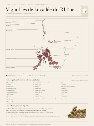 Poster cartographique : Vallée du Rhône