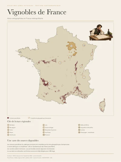 Poster cartographique : Vignobles de France — vue nationale