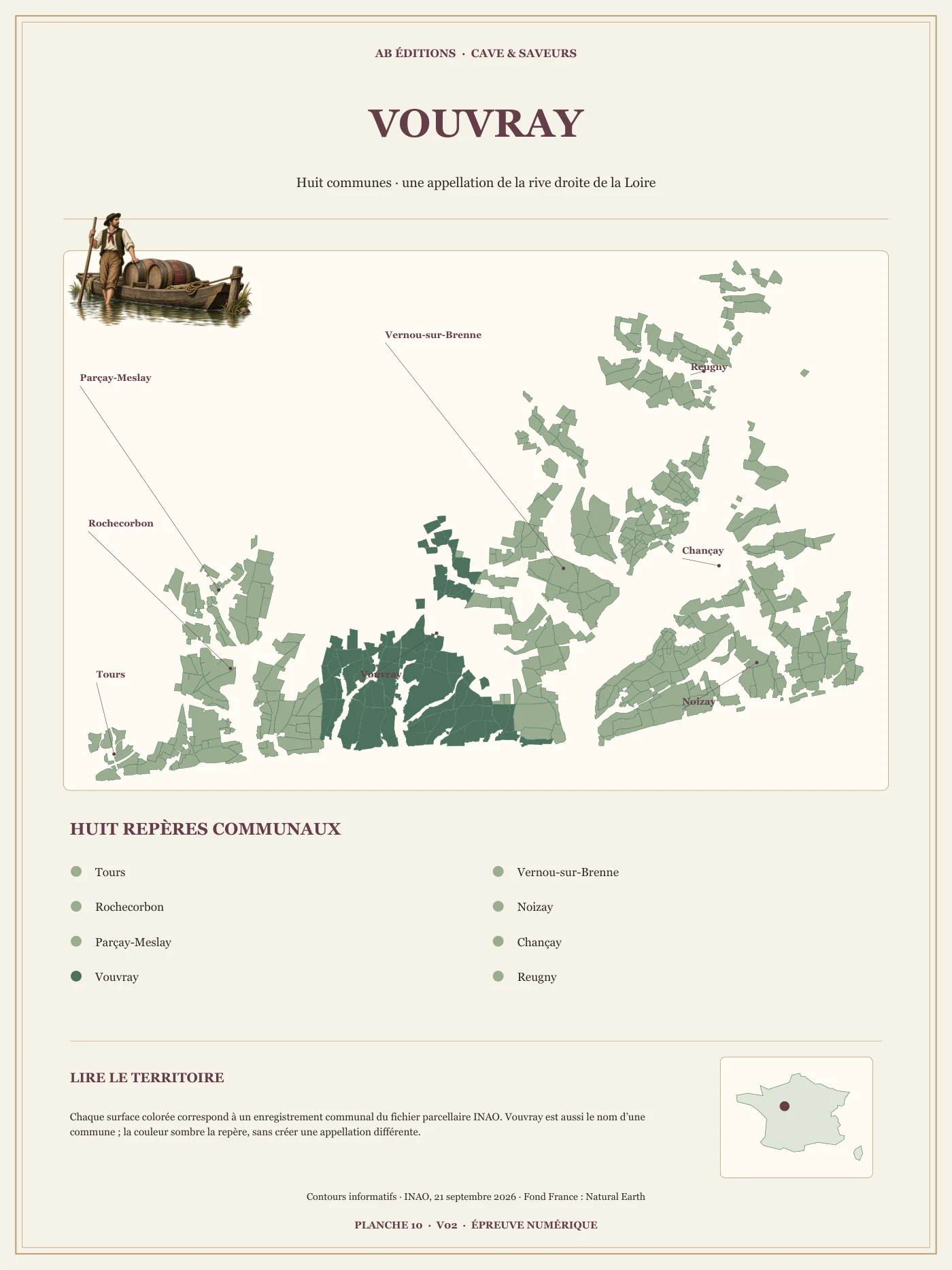 Poster cartographique : Vouvray