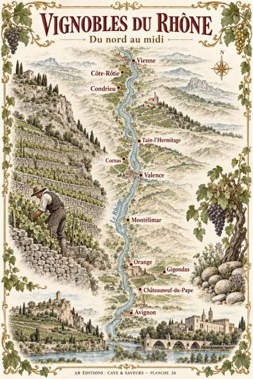 26 · VIGNOBLES DU RHÔNE — illustration d’atelier