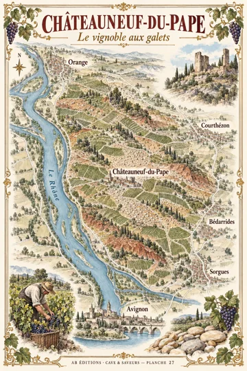 27 · CHÂTEAUNEUF-DU-PAPE — illustration d’atelier