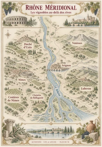 50 · RHÔNE MÉRIDIONAL — illustration d’atelier
