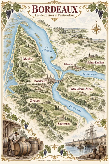 Étude illustrée de Bordeaux — collection Cave & Saveurs