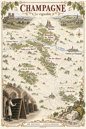 Étude illustrée de la Champagne — collection Cave & Saveurs