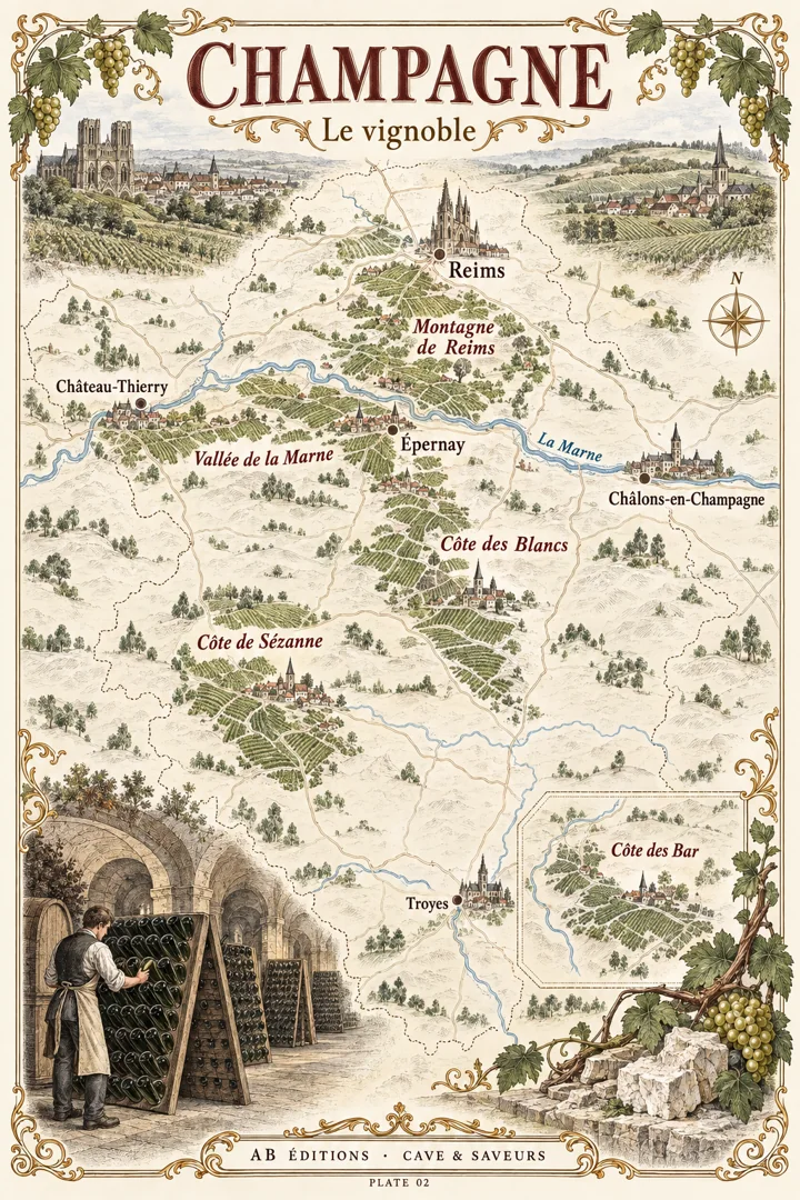 Étude artistique Champagne, collection Cave et Saveurs