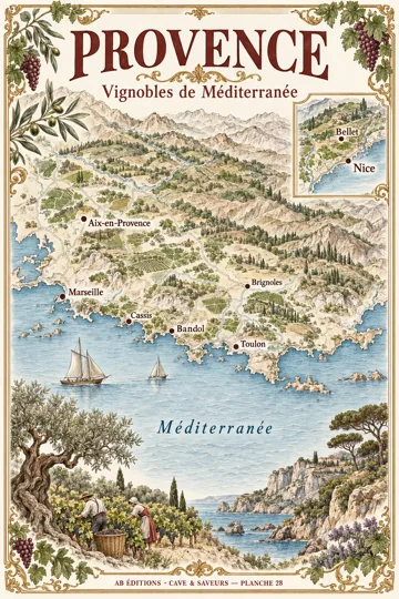 Étude illustrée de la Provence — collection Cave & Saveurs