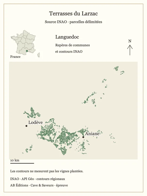 Cartographie INAO — Terrasses du Larzac
