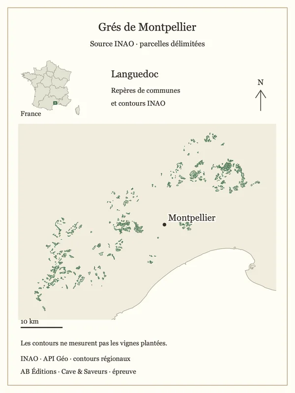 Cartographie INAO — Grés de Montpellier
