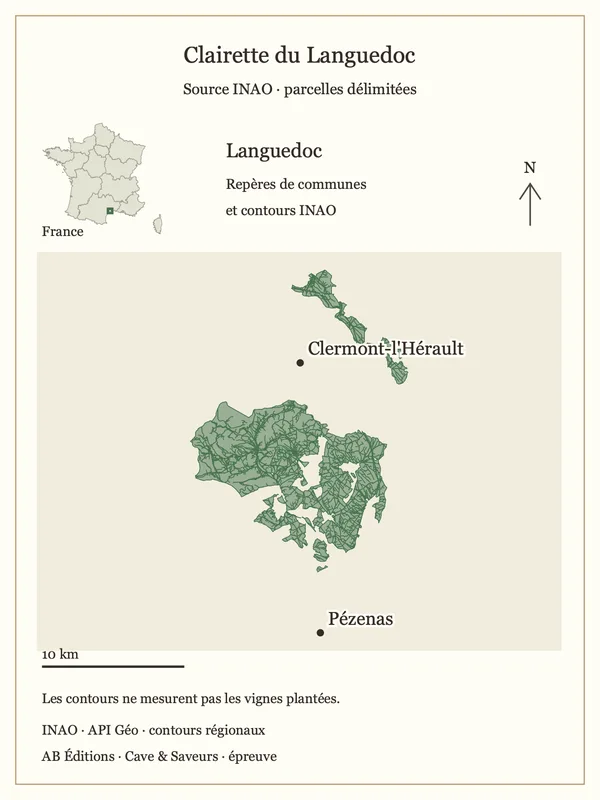 Cartographie INAO — Clairette du Languedoc