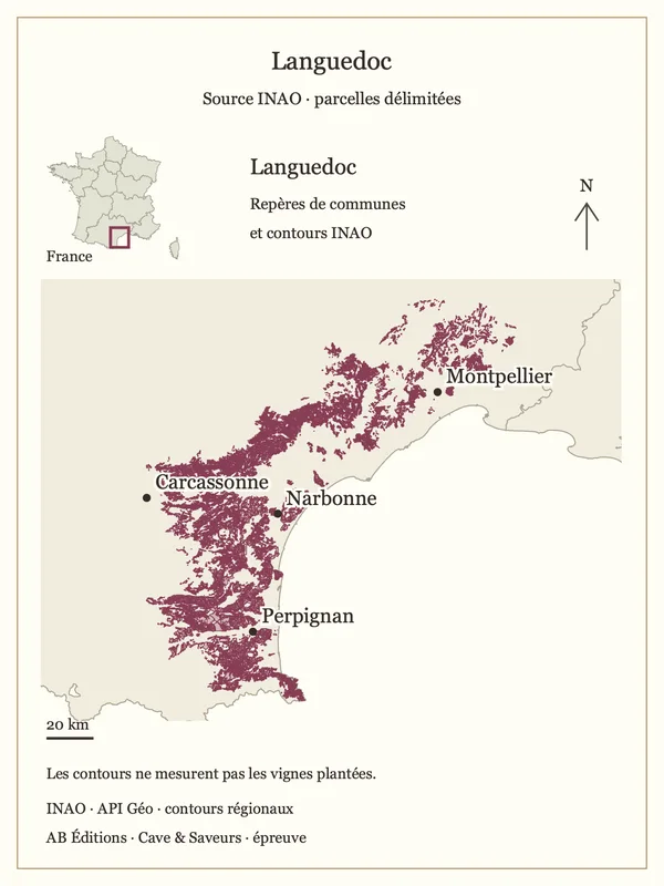 Cartographie INAO — Languedoc, l’appellation régionale
