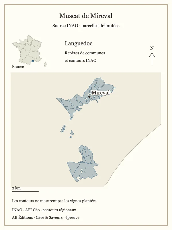 Cartographie INAO — Muscat de Mireval