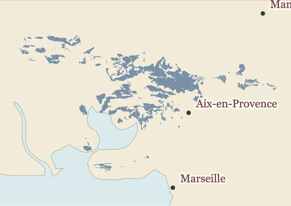 Carte : Coteaux d’Aix-en-Provence