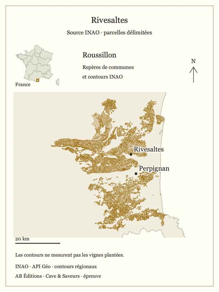 Repères géographiques et délimitations de Rivesaltes