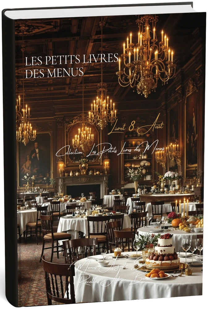 Livret 8 — Août — Menus : Auguste Escoffier · Recettes : Adrien Beaulieu