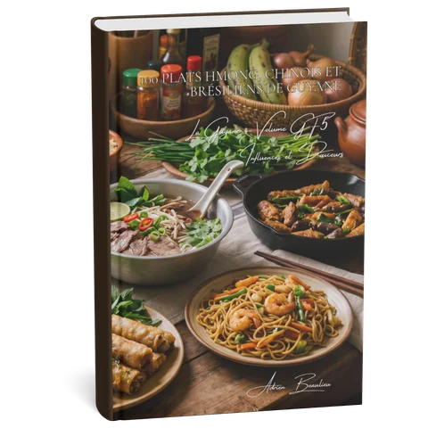 Couverture 3D — 100 plats hmong, chinois et brésiliens de Guyane