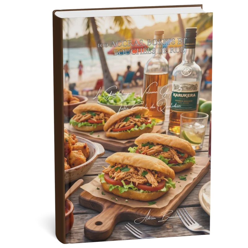 Couverture 3D — 100 accras, bokits et bouchées de rue guadeloupéens