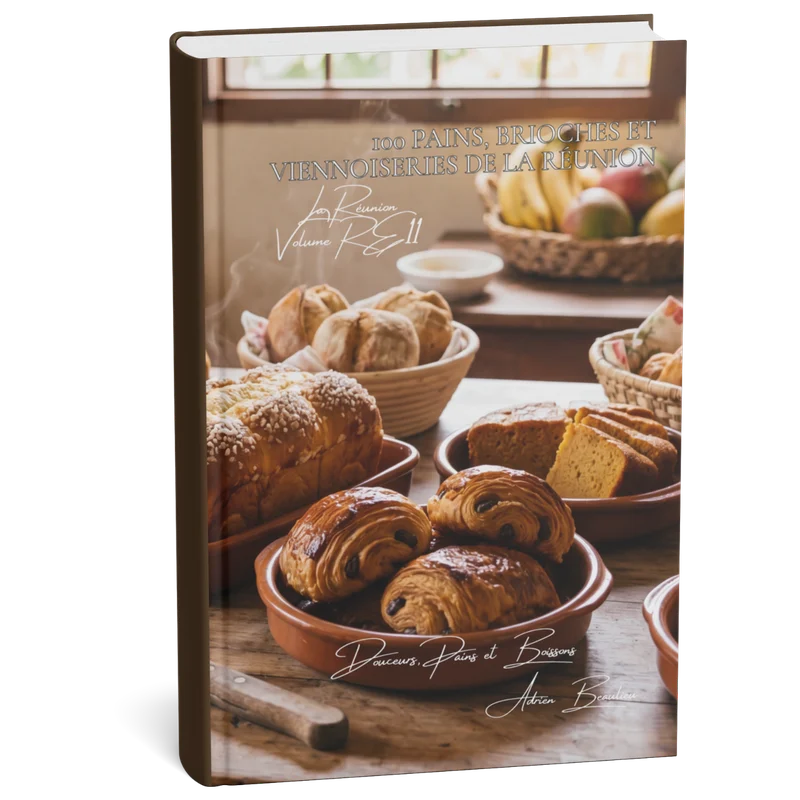 Couverture 3D — 100 pains, brioches et viennoiseries de La Réunion