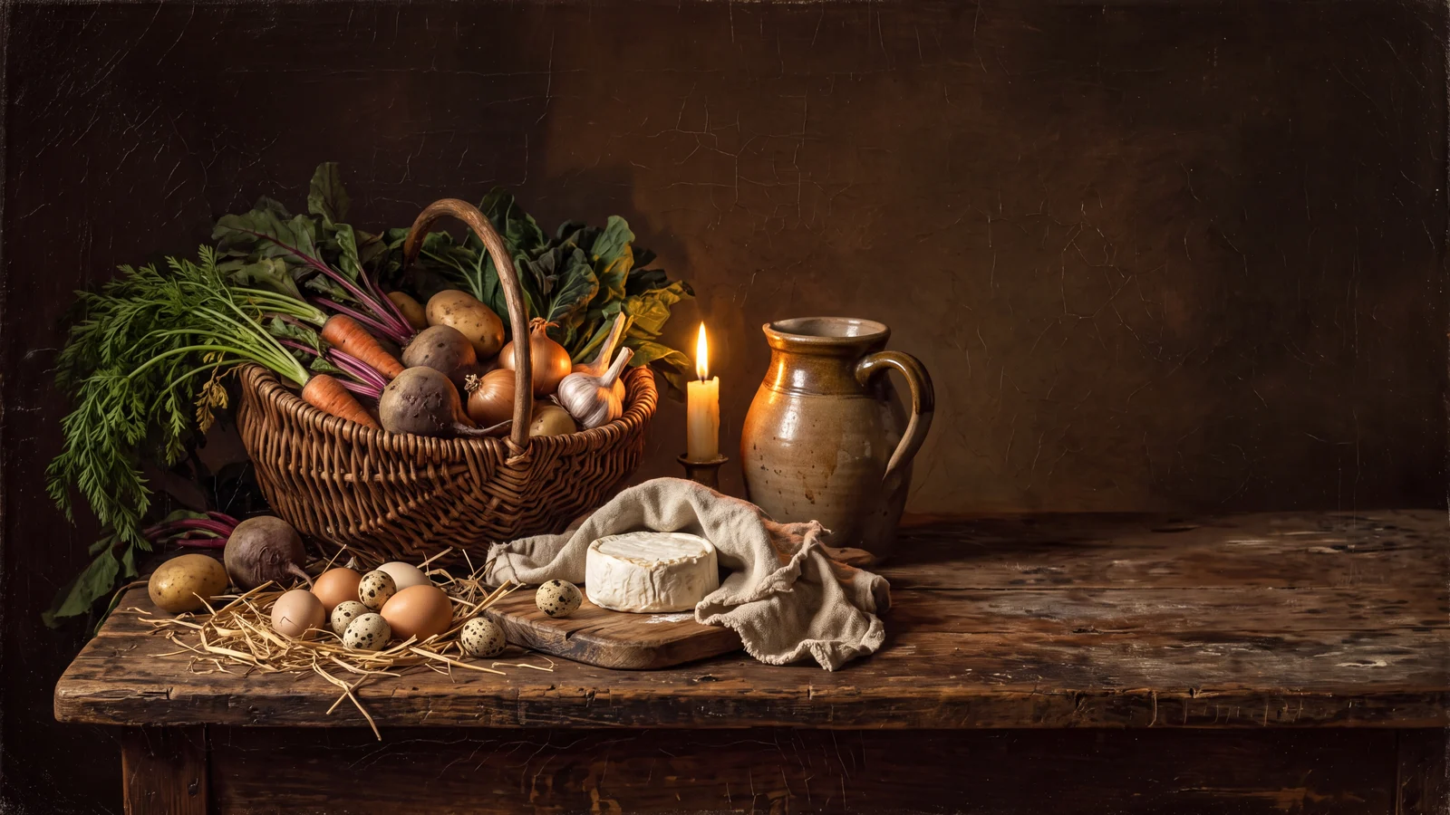 Nature morte clair-obscur — La Cuisinière du bon marché pour la ville et la campagne
