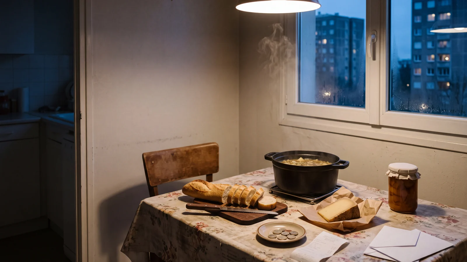 Nature morte clair-obscur — La Cuisinière des petits ménages