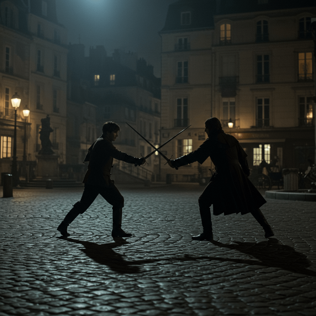 Lames dans la Nuit: Les Duels Secrets des Mousquetaires Noirs.